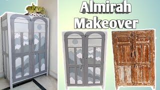 Old Almirah Makeover At Home  Wooden Almirah Makeover  Furniture Makeover DIY [upl. by Francesco349]