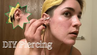 Piercing my surface tragus at home [upl. by Arline58]