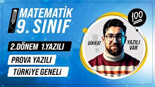 9Sınıf 2Dönem 1Yazılı Soruları  Türkiye Geneli Ortak Yazılı  9Sınıf Matematik [upl. by Lacey147]