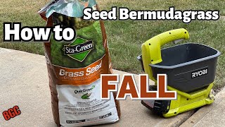 How to over seed bermudagrass in the Fall  Fall winter Seeding Bermudagrass [upl. by Irik404]