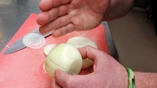 How to Cut an Onion for a Burger  Its Only Food w Chef John Politte [upl. by Mmada]