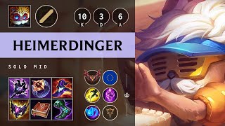 Heimerdinger Mid vs Aurora Triple Kill Unstoppable  EUW Grandmaster Patch 1420 [upl. by Hyde356]