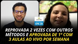 Aprovada CPA20 com apenas 3 aulas ao vivo por semana  Aquecimento Jornada CPA20 ao vivo [upl. by Ermine]