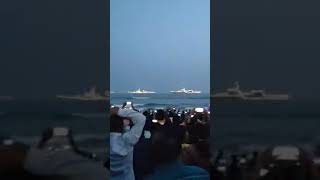 Indian Naval ship at puri beach on the occasion of Navy day [upl. by Idoj571]