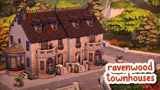 Ravenwood Townhouses 🩶  The Sims 4 Speed Build [upl. by Nnylaf]