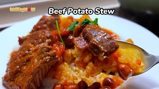 Beef Potato Stew beefribs beefstewrecipe braisedbeef [upl. by Ruttger]