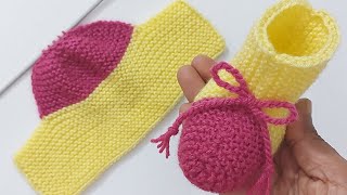 Knitting Baby Booties  Socks  Shoes [upl. by Trellas185]