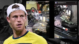 Thieves Wreak Havoc on Tennis Star Schwartzman’s Car—Everything Stolen [upl. by Isnam923]