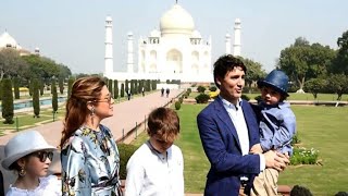 Canadas Trudeau begins India trip with Taj Mahal visit [upl. by Michell187]