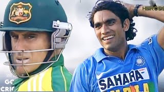 23 Year old Munaf Patel showing his power to Ricky Ponting and Hayden [upl. by Nyral]