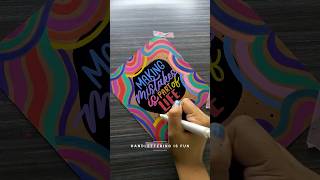 Colourful lettering artwork using acrylic markers shorts calligraphy lettering art artwork [upl. by Ybeloc143]