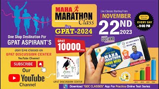 GPAT 2024 MARATHON 10000 MCQs PRACTICE FROM 22ND NOVEMBER [upl. by Oribella]