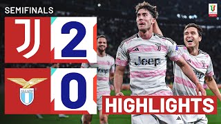 JUVENTUSLAZIO 20  HIGHLIGHTS  Chiesa amp Vlahovic Share The Goals  Coppa Italia 202324 [upl. by Ahtaela462]