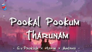 Pookal Pookum Tharunam Lyrics  Madharasapattinam  GVPrakash  Aarya Juize Muzic [upl. by Nolyarb]