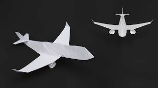 Origami Realistic Paper Airplane  How to Fold [upl. by Viridis]