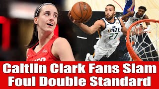 Double Standard Caitlin Clark Fans Furious Over NBA vs WNBA Foul Calls [upl. by Llenaj]