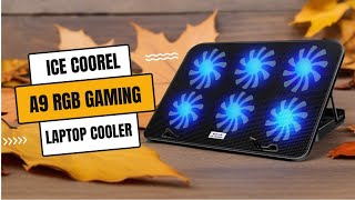 Ice Coorel A9 RGB Gaming Laptop Cooler 6 Fan LED Cooling for 1318 Inch Laptops [upl. by Marmaduke]