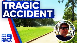 Man killed in freak accident on golf course  9 News Australia [upl. by Ayekram246]