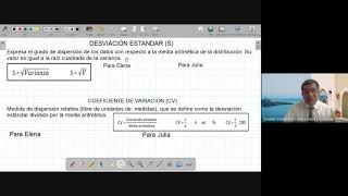 VARIANZADESVIACION ESTANDARCOEFICIENTE VARIACION MEDIDAS DISPERSION  INTERPRETACION [upl. by Aicargatla]