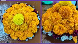 Day 2 bathukamma 2024  simple bathukamma making 🌷🌷 [upl. by Afira]