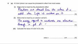 OCR Physics A Electrons Waves amp Photons June 2013 Q6 photoelectric effect [upl. by Bron]