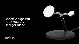 Belkin BoostCharge Pro 3in1 Wireless Charger with Official MagSafe Charging 15W [upl. by Nyladnarb]