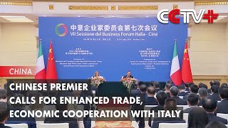 Chinese Premier Calls for Enhanced Trade Economic Cooperation with Italy [upl. by Yddor]