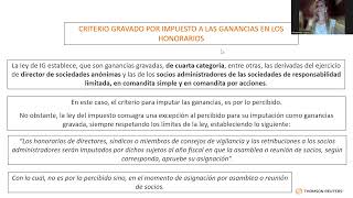 Efectos impositivos para los honorarios de Directores y sociosDra Marianela Lopez [upl. by Amilah]