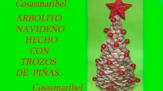 Adorno navideño recicladoArbolito hecho con trozos de piñas [upl. by Antonin]