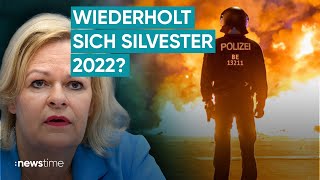 Faeser fährt auf Große Polizeipräsenz wegen möglichen Krawallen an Silvester [upl. by Svoboda]