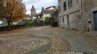 Ancienne forteresse vue de loin EstavayerleLac travel suisse city [upl. by Eiramalegna]