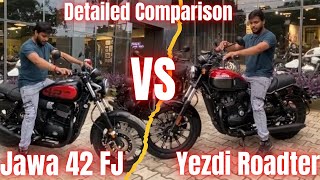 The All New Jawa 42 FJ VS New 2024 Yezdi Roadster  Detailed Comparison DeepakKohli25 [upl. by Scotney]