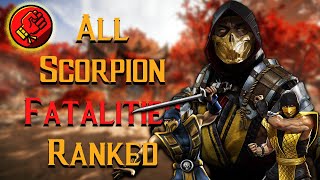 All 23 Scorpion Finishers Ranked  Mortal Kombat Discussion [upl. by Janeczka]