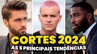 CORTES DE CABELO MASCULINO pra 2024 As 5 principais Tendências para esse ano  Glow Up [upl. by Muhcon]