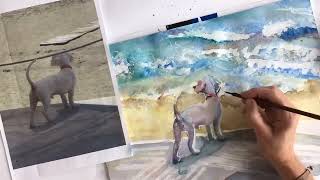 Een hondje aquarelleren versnelde weergave van uitgebreide les uit de online cursus aquarel [upl. by Mandell]