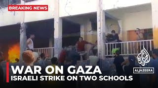 Dozens killed in Israeli strike on two schools in Gaza [upl. by Venditti]