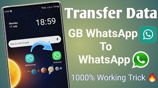 how to transfer data from gb whatsapp to whatsapp  gb whatsapp to whatsapp backup 🔥 [upl. by Sada]