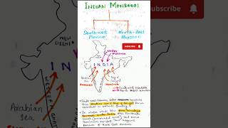 Indian Monsoon  Types of Monsoon geography india rain study exam shorts capeofgoodhope [upl. by Kylynn]