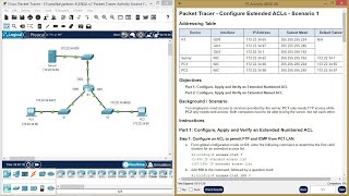 5412 Packet TracerConfigure Extended IPv4 ACLs Scenario 1 [upl. by Enajharas]