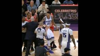 DeMarcus Cousins SHOVES Bulls assistant COACH  Bulls vs Kings [upl. by Misak]