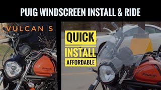 Install amp We Ride Test Puig Windscreen Vulcan S [upl. by Dleifrag]