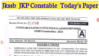 JKP Constable Todays Paper December 1  Check Paper Level  Expected Cut Off [upl. by Rowan]