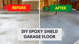 DIY Epoxy Shield Garage Floor  Step by Step [upl. by Hittel]