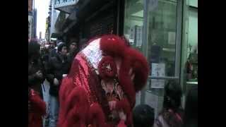 NYC New York Chinatown Chinese new year Lion dance 2012 [upl. by Neumeyer]