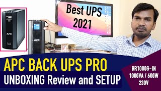 BEST UPS  APC BACK UPS PRO  UNBOXING Review and SETUP  BR1000GIN 1000VA  600W 230V [upl. by Ivanna]