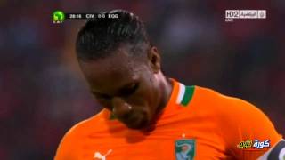 Ivory Coast vs Equatorial Guinea  Drogba wasted a penalty [upl. by Alaet920]