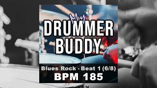 BPM 185  Blues Rock 68  Drum Beat 1  Backing Tracks [upl. by Maiah351]