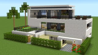 Minecraft  How to build a modern house 19 [upl. by Ranzini232]