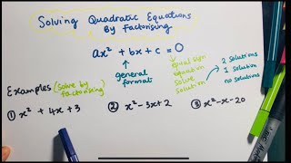 Solving quadratics by factorising [upl. by Mcgraw]