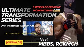 3 WEEKS OF CREATINE REVIEW  WEEK 4 UPDATES AND BULKING TIPS  TRANSFORMATION SERIES MBBS RGKMCH [upl. by Orelee]